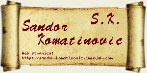 Šandor Komatinović vizit kartica